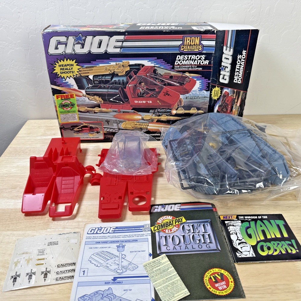 Vtg G.I. Joe Hasbro 1990 Destros Dominator Iron Grenadiers Tank Helicopter New